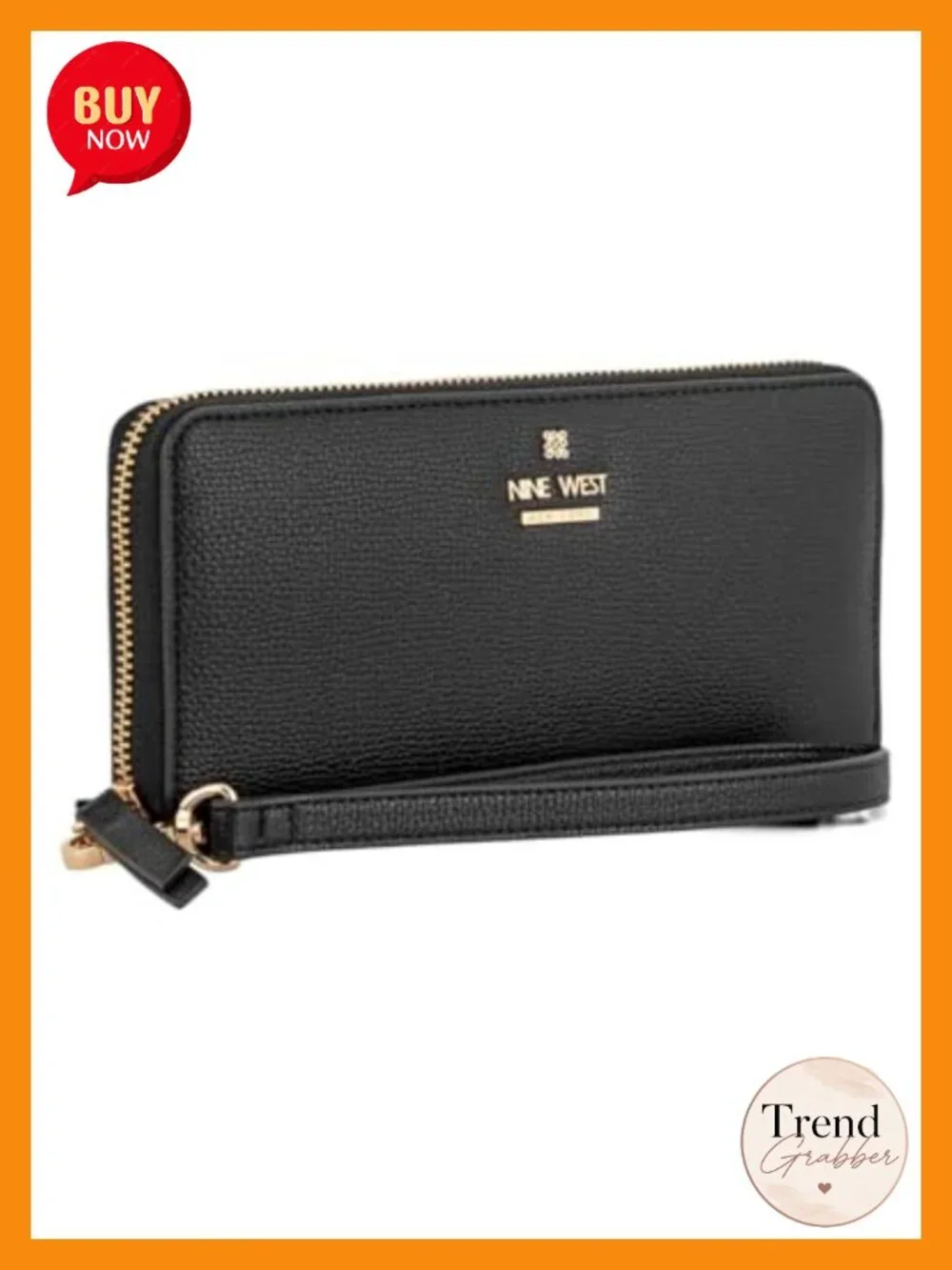Zip Around Wristlet with Waist Strap - Polyurethane - 3 Compartments
